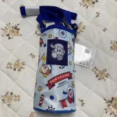 星のカービィ　ペットボトルホルダー　ショルダー付き　ペットボトルカバー　ブルー青