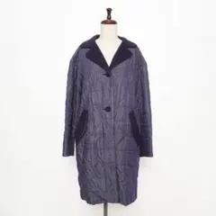 Gabardine K.T キルティングチェスターコート 紺 11 *MD571