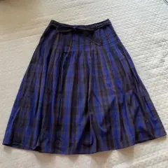 【美品】LA MARINE FRANCAISE　チェック　スカート　リボン 綿