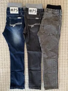 ライトオンMPSデニム西松屋白黒パンツ130 まとめ売り　ストレッチ