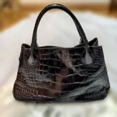 FURLA クロコダイル型押し トートバッグ 黒