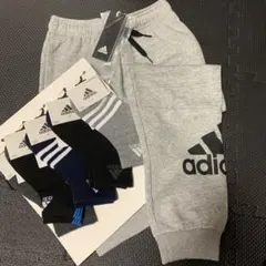 adidasアディダススエットパンツ140cmソックスまとめ