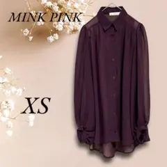 T6886【MINK PINK】ミンクピンク 長袖 シースルー ブラウス XSのサムネイル