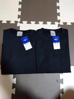 M /黒/2枚/新品/MIZUNO ミズノ/マーク無 メッシュ地 半袖 Tシャツ