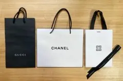 GUCCI⭐️CHANEL⭐️GIVENCHY ショッパー 紙袋 3枚 白 黒