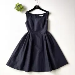 美品✨FOXEY ブリジットドレス ワンピース　シルク100% ネイビー　40