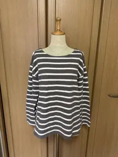 【Samansa Mos2】　ボーダー　カットソー　長袖　フリーサイズ