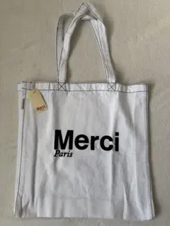 新品 Merci Paris トートバッグ クリーム×ワインレッド タグ付き