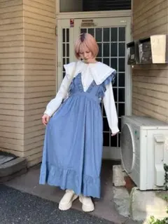 メリージェニー　ピーチフリルワンピース