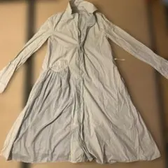 薄いグレー ロングシャツワンピース