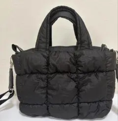 【お値下げ中】イアパピヨネ　もこもこブロック　トートバッグ　2wayブラック