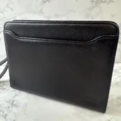 DAKS ダックス 本革 シュリンクレザー ビジネス クラッチバッグ 焦茶