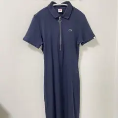 Lacoste Liveロング丈ワンピース半袖　ネイビー　S