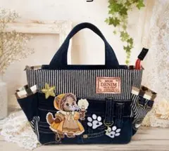 ハンドメイド デニムリメイク バッグ レトロアニマル 2way 楕円底 46