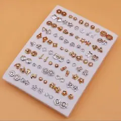 ピアス50ペアセット　ゴールドシルバーミックス　プラスチック樹脂ピアス