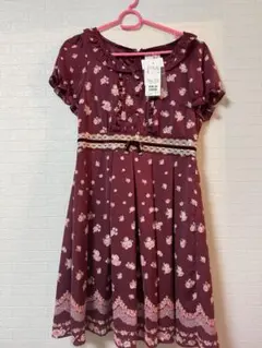 LODISPOT 花柄 半袖 ひざ丈ワンピース 38 M