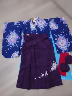 花柄着物と紫袴セット