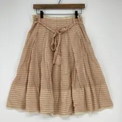 HEMISPHERES ベージュ ストライプ フレアスカート 38サイズのサムネイル