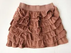 フリルブラウンスカート　コーデュロイ