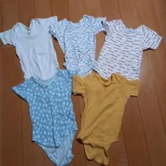 90★ベビー肌着 5点セット半袖ロンパース
