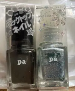 < 新品 > pa ブラックロックトップネイル・ブルーグリーン （ ラメ入り ）のサムネイル