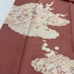 付下げ 古典柄柄の美しい染め 紋なし 正絹 AK-7199