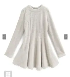 シャギーニットフレアミニワンピース