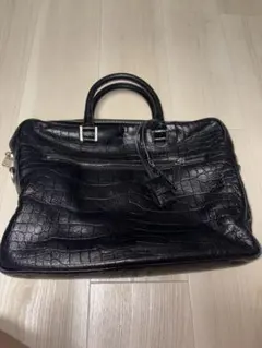Saint Laurent クロコ型押し ビジネスバッグ ブラックのサムネイル