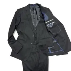 MODA RITORNO スリーピース　セットアップ　ストライプ　黒色　YA4