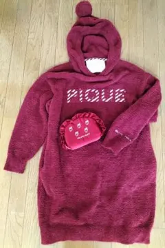 ジェラートピケ PIQUE クリスマス限定フード付ワンピース 同系色ポーチおまけ