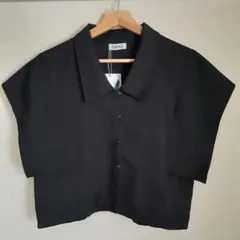 【新品未使用】ブラック ショートスリーブ ジレ　ベスト　M