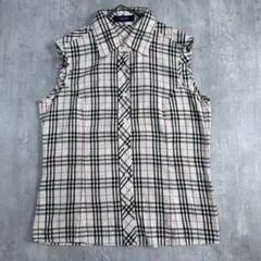 C679 美品 BURBERRY LONDON ノバチェック 袖なしシャツ 総柄