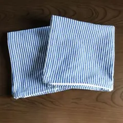 クッションカバー 2枚セット ストライプ柄 ブルー系 45×45