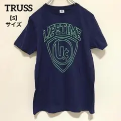 K464 TRUSS トラス 半袖 プリント Tシャツ ネイビー S 綿100%のサムネイル