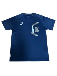 アシックス トレーニングTシャツ メンズL ネイビー 吸汗速乾 スポーツウェア
