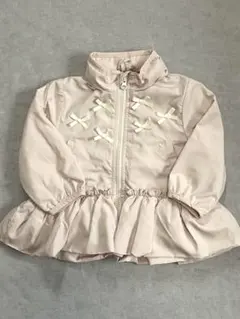 プティマイン ブルゾン 80 春 ペプラム リボン ピンク アウター