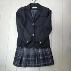 ネイビー ブレザーとチェックスカートセット Mサイズ