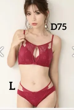 限定値下げ‼️エメフィール　 ノンワイヤー超盛ブラ・ショーツ　ローズ　D75 ／L