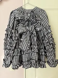 ピンクハウス⭐︎黒チェックフリルリボンセットアップ ピンクハウス⭐︎黒チェックフリルリボンセットアップ - メルカリ