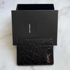 ⭐️新品未使用⭐️　サンローラン　YSL　カサンドラロゴ　クロコ型押　マネークリップ ⭐️新品未使用⭐️ サンローラン YSL カサンドラロゴ クロコ型押