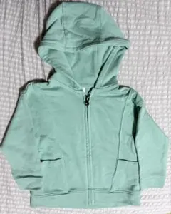 未使用　ZARA ミントグリーン フルジップパーカー 2-3Y
