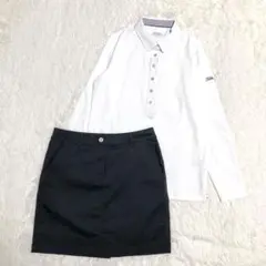 美品 タイトリスト セットアップ 長袖シャツ スカート L M星柄 白 黒