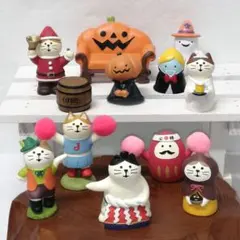 デコレ　コンコンブル　おばけ茶屋　一反もめん　幽霊ねこ　かっぱ枝豆　15体　背景 デコレ コンコンブル おばけ茶屋 一反もめん 幽霊ねこ かっぱ枝豆 15体