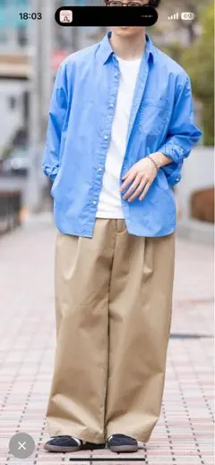 RAGEBLUE チノワイドタックストレートパンツ M ベージュのサムネイル