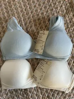 無印良品 ノンワイヤー 綿混メッシュブラジャー 2枚セット Mのサムネイル