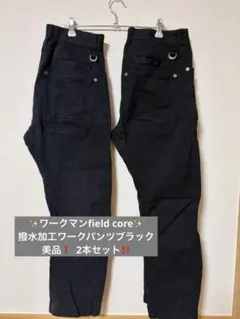 ワークマンfield core ブラックワークパンツMサイズ2セット‼️美品✨️