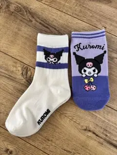 【新品】Kuromi キッズ靴下 2足セット　15-20センチ