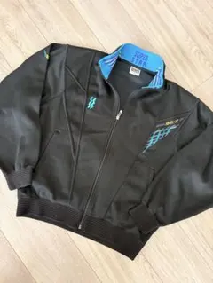 【希少】90s ミズノ スーパースター トラックジャケット 黒 青 L レトロ