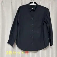 2枚セットGU ブラック 長袖シャツ XL