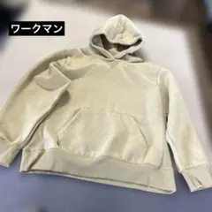 ワークマン　ベージュ フード付きパーカー Lサイズ